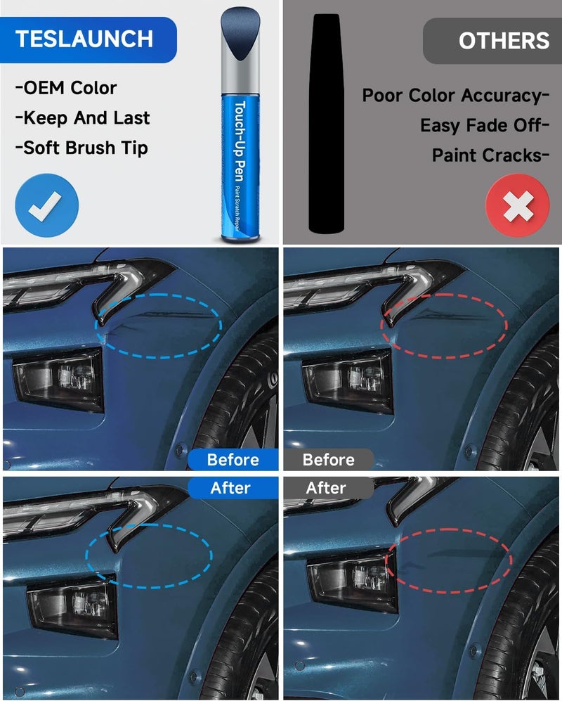 RSACET N1 Blue Jeans Metallic Touch Up Paint Compatible with Ford Exact Match Touch Up Paint Car Scratch Repair - Image 2